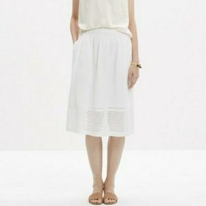 J Crew White Eyelet Midi Skirt 💫